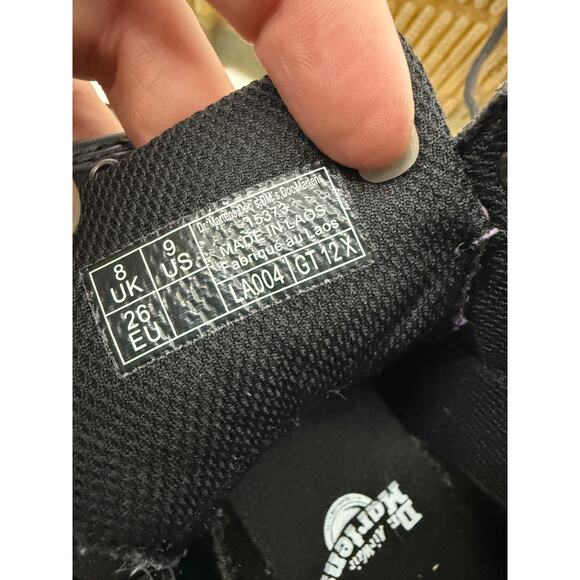 Dr. Martens Toddler Black Patent Leather Lace Up Combat Boots Size 9 - Picture 8 of 10